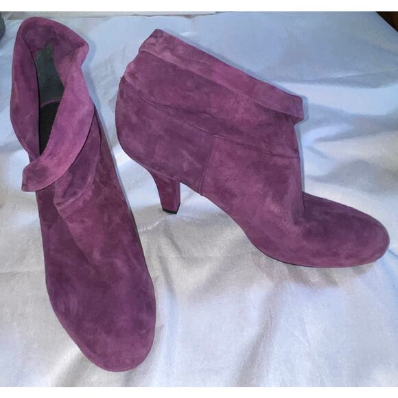 Enzo Angiolini Barachey Leather Boots in Purple Suede - Women's‎ Size 10 M - Picture 1 of 12
